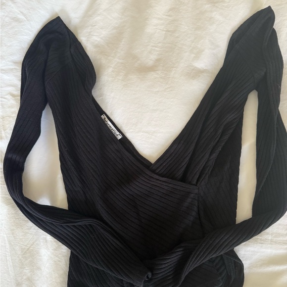 Reformation Black Ribbed Top - Picture 1 of 4